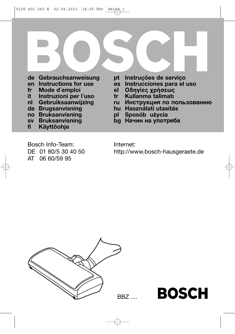 Bosch BHS41892 User Manual | 35 pages