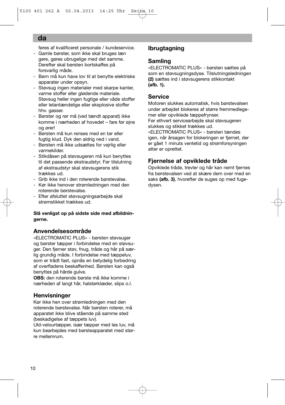 Bosch BHS41892 User Manual | Page 10 / 35