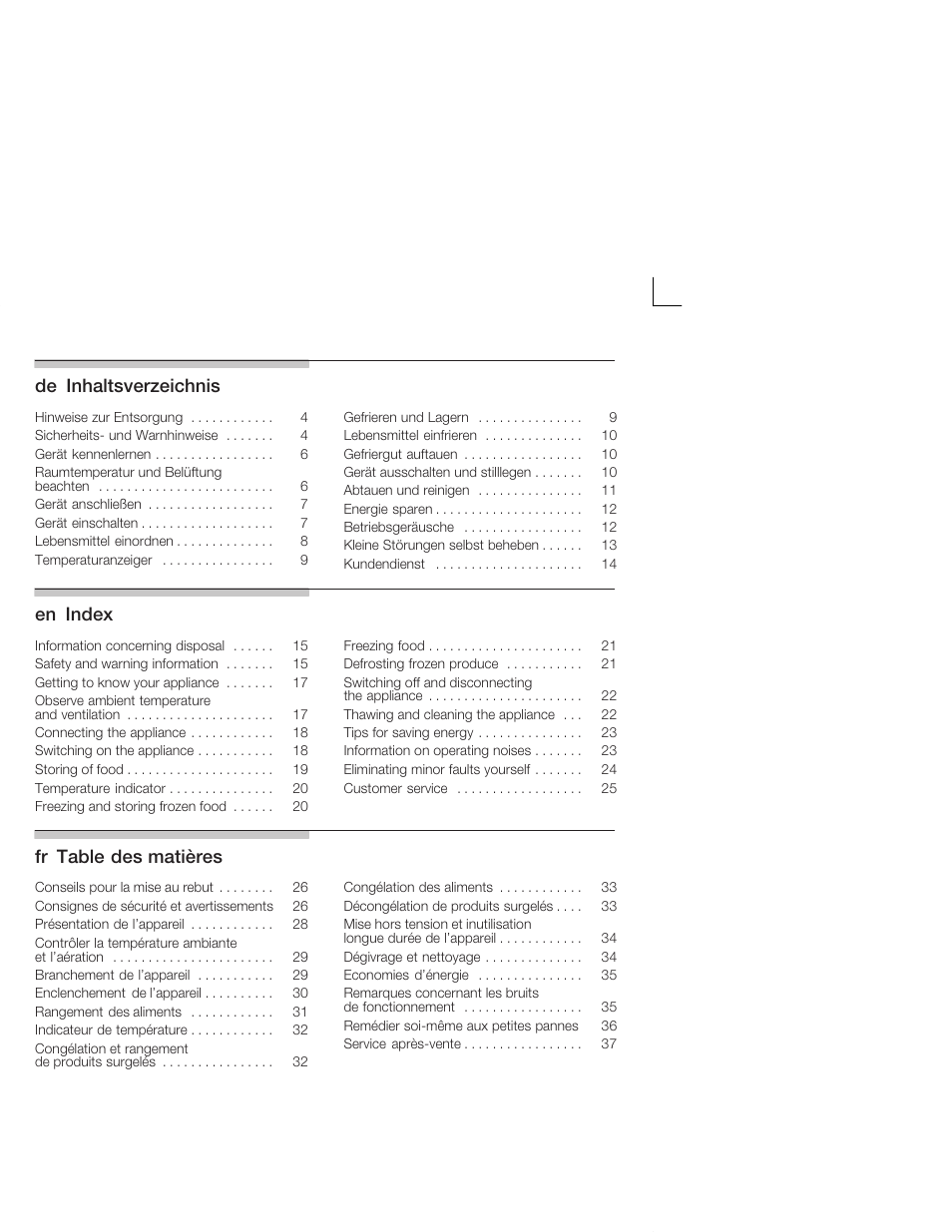 Bosch KIV34X20 Frigorifero combinato Porta a traino User Manual | Page 2 / 64
