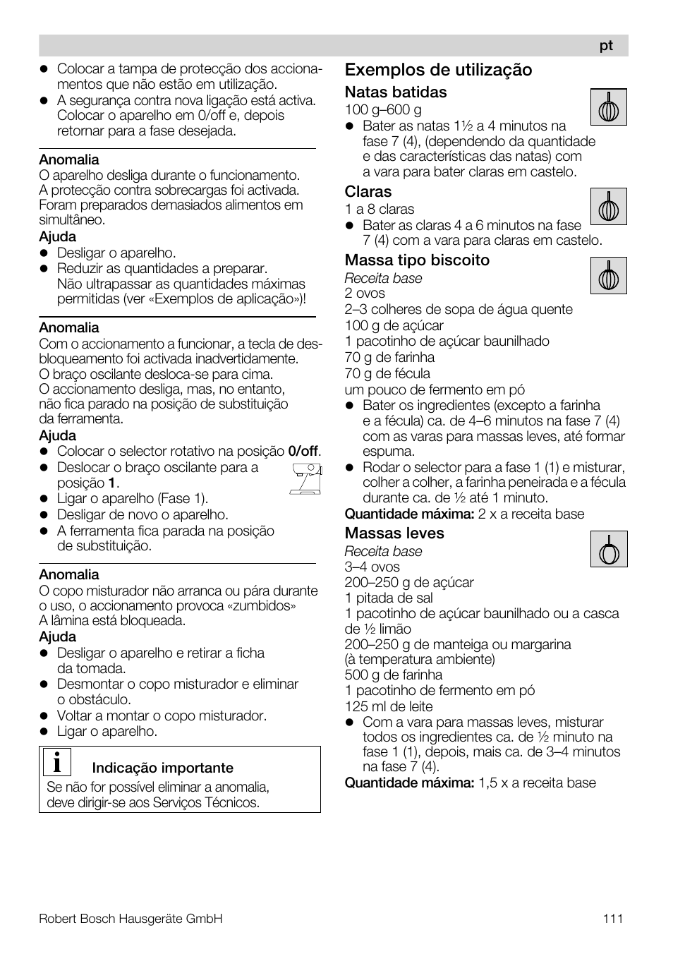 Exemplos de utilização | Bosch MUM56S40 User Manual | Page 111 / 173