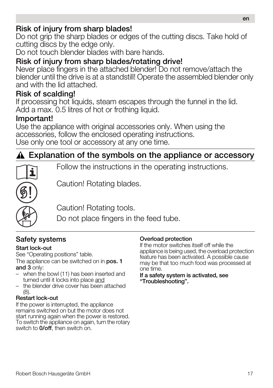 Bosch MUM56S40 User Manual | Page 17 / 173