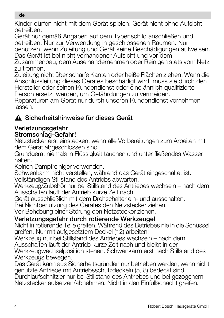 Bosch MUM56S40 User Manual | Page 4 / 173