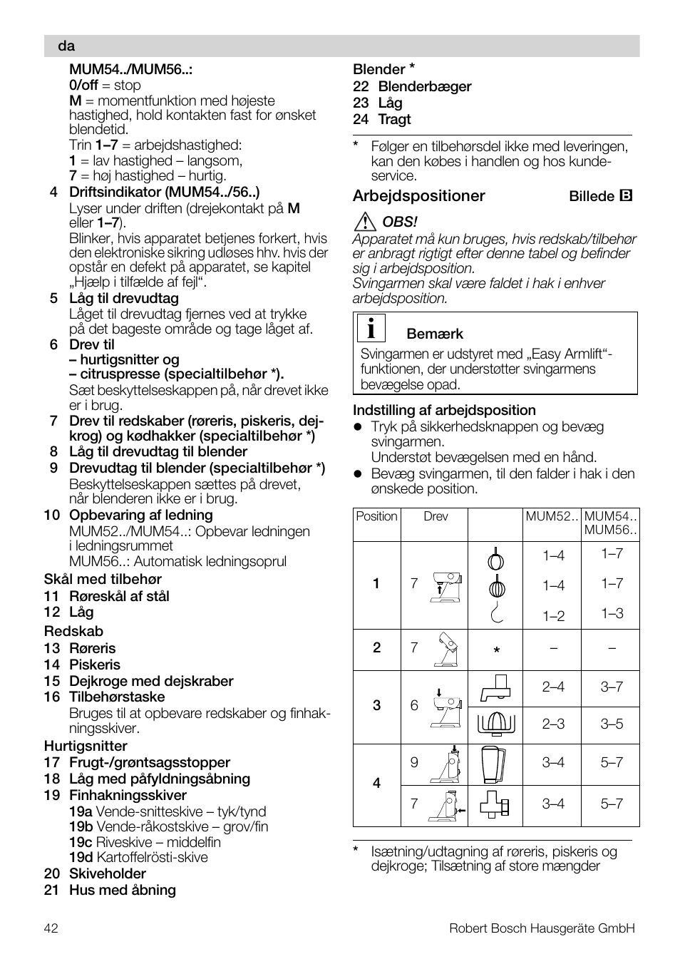 Bosch MUM56S40 User Manual | Page 42 / 173