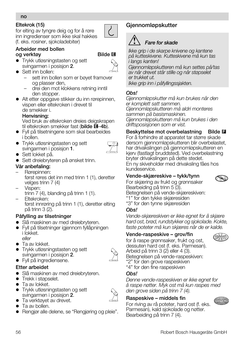 Bosch MUM56S40 User Manual | Page 56 / 173