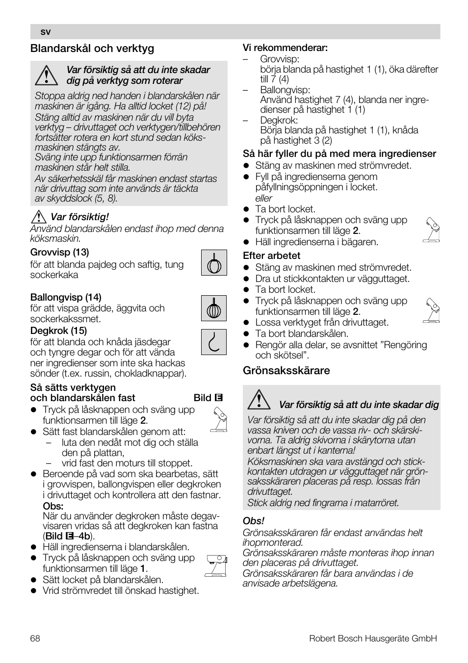 Bosch MUM56S40 User Manual | Page 68 / 173