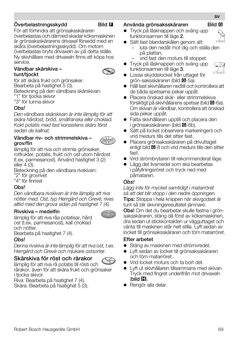 Bosch MUM56S40 User Manual | Page 69 / 173