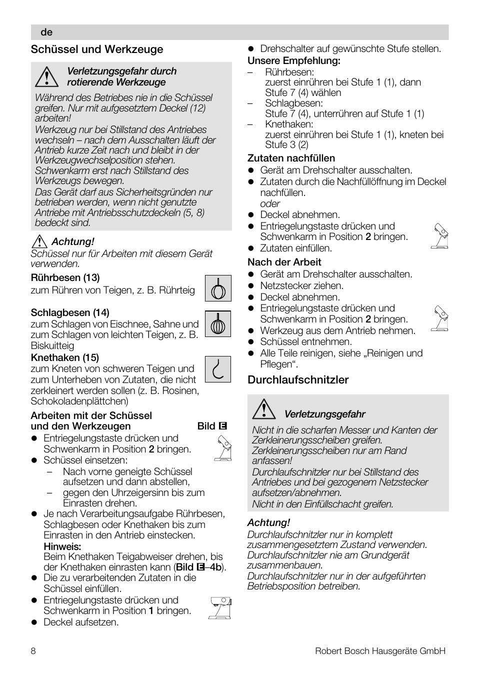 Bosch MUM56S40 User Manual | Page 8 / 173