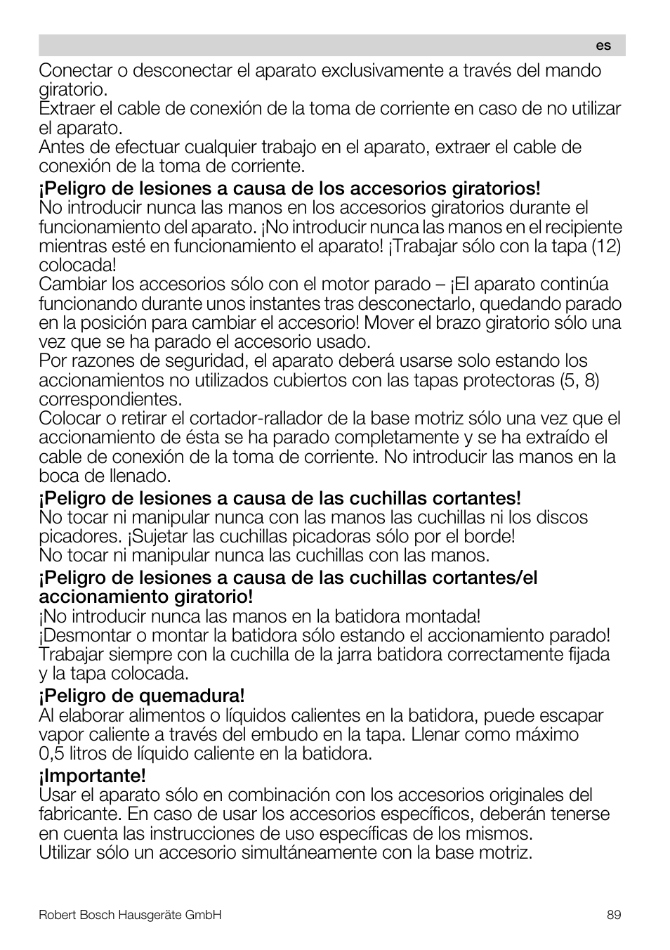 Bosch MUM56S40 User Manual | Page 89 / 173