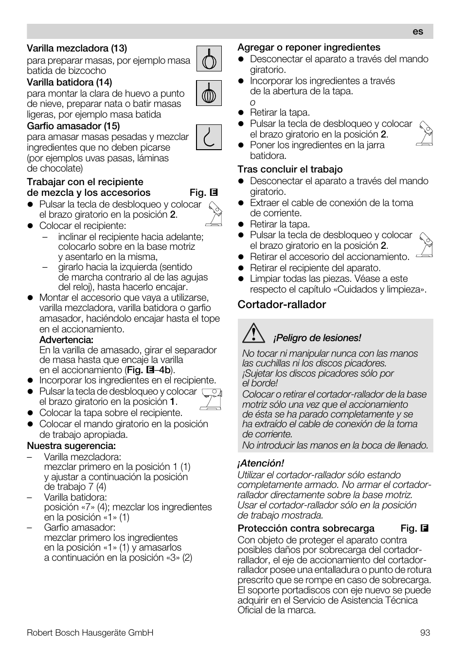 Bosch MUM56S40 User Manual | Page 93 / 173