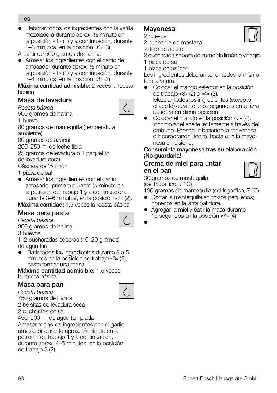 Bosch MUM56S40 User Manual | Page 98 / 173