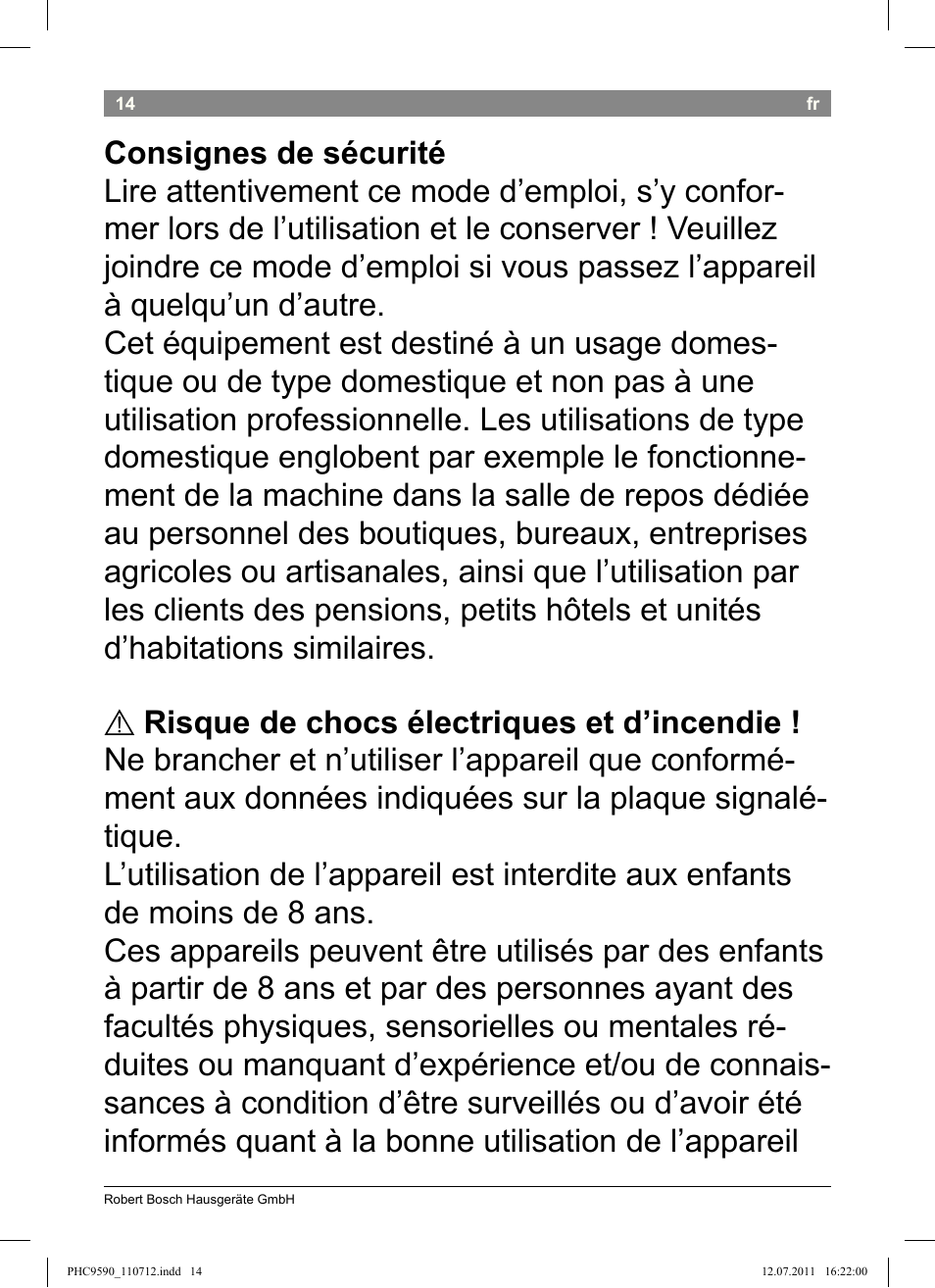 Bosch PHC9590 User Manual | Page 18 / 120