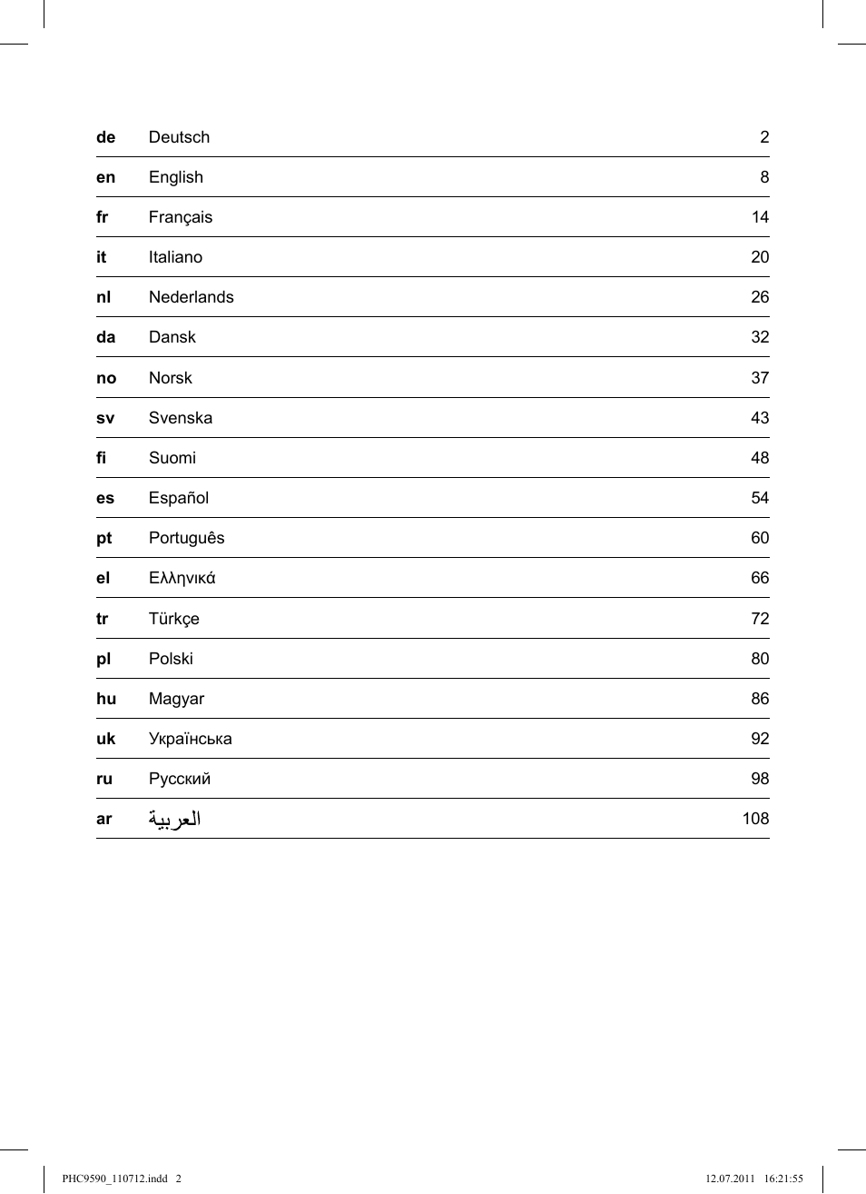 Bosch PHC9590 User Manual | Page 2 / 120