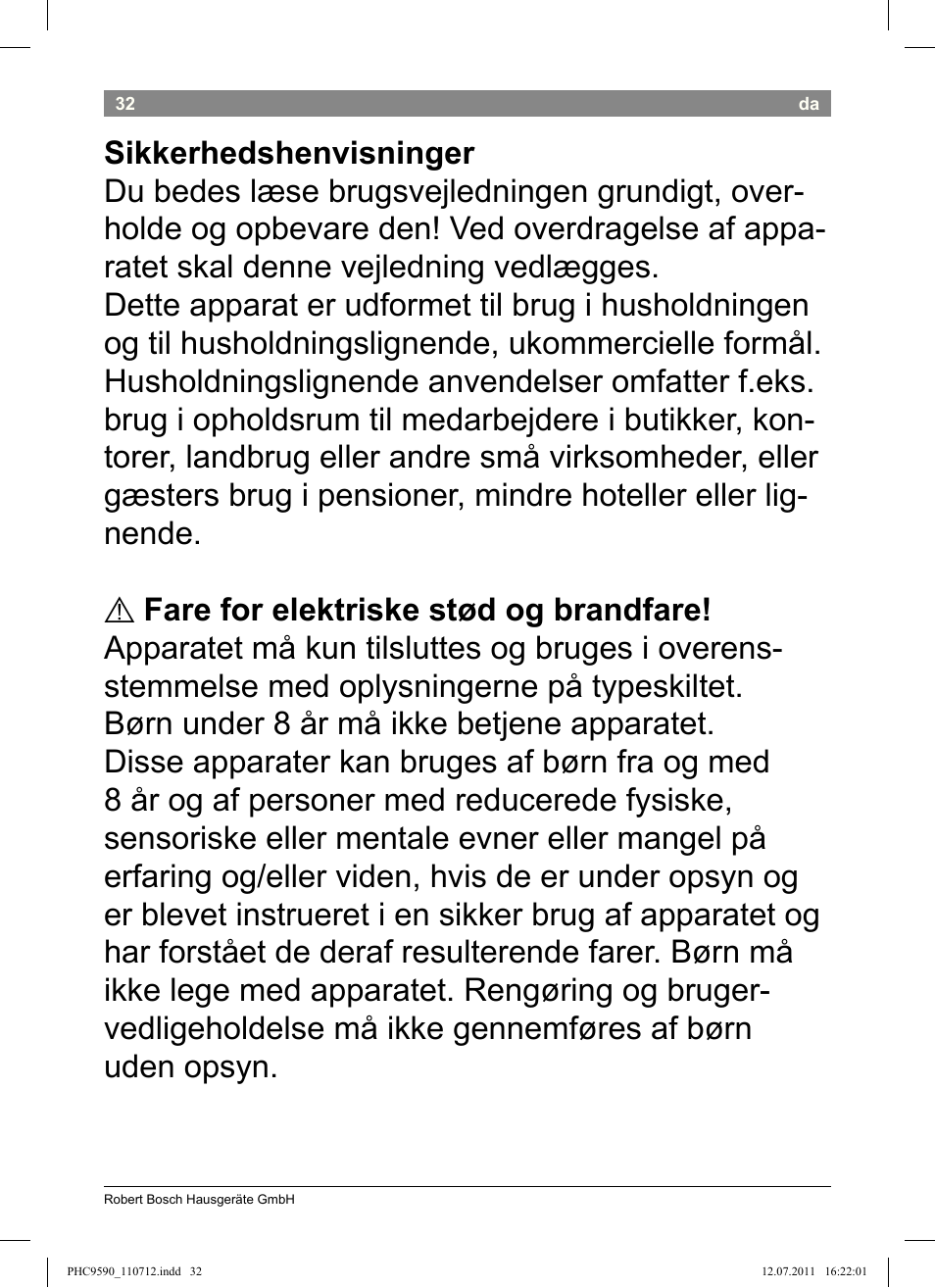 Bosch PHC9590 User Manual | Page 36 / 120