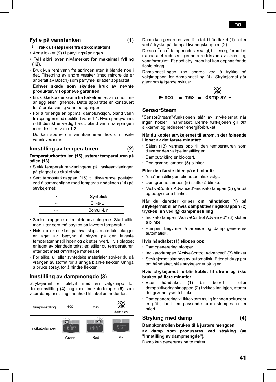 Bosch TDS1216 User Manual | Page 41 / 116