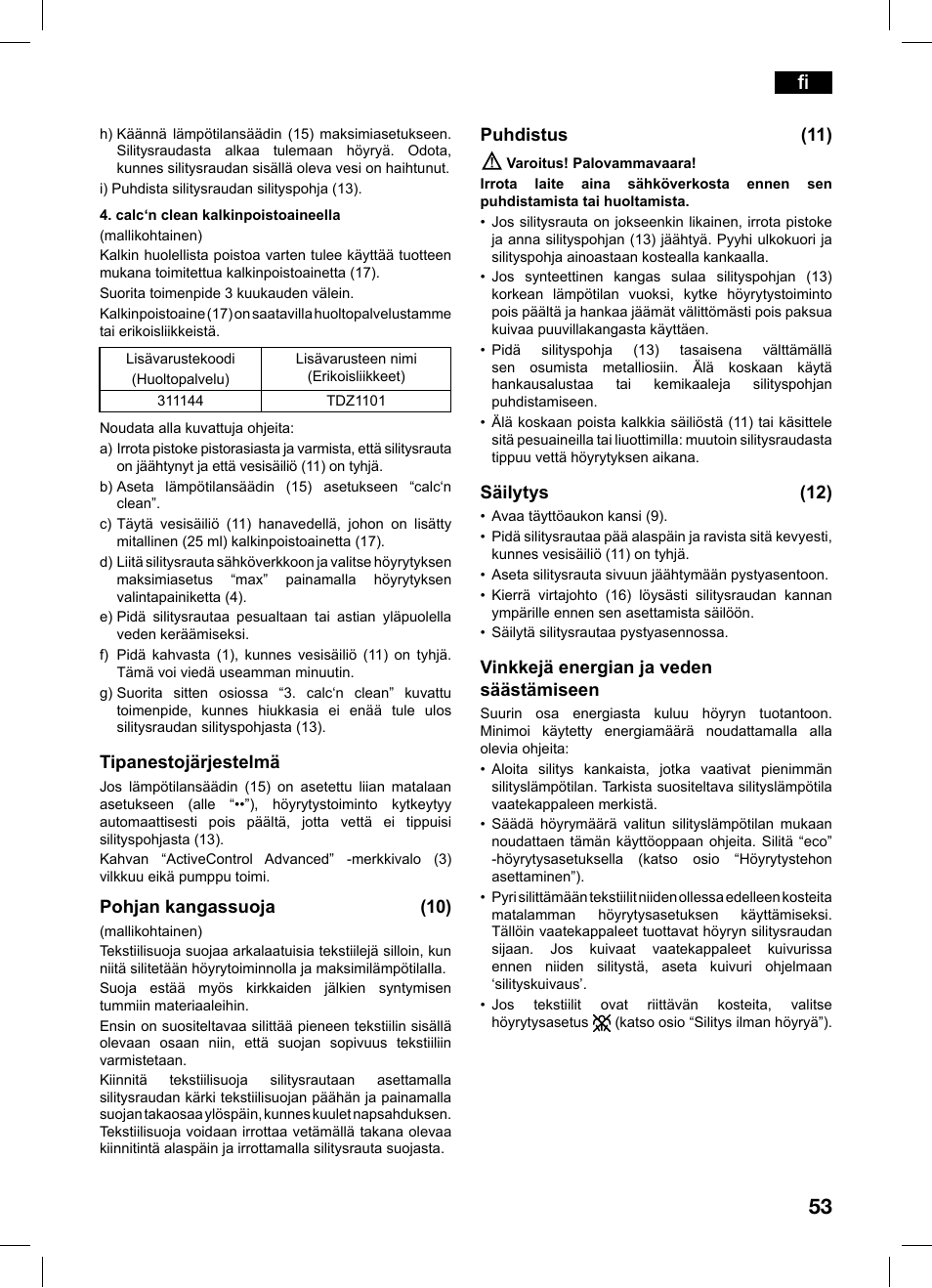 Bosch TDS1216 User Manual | Page 53 / 116