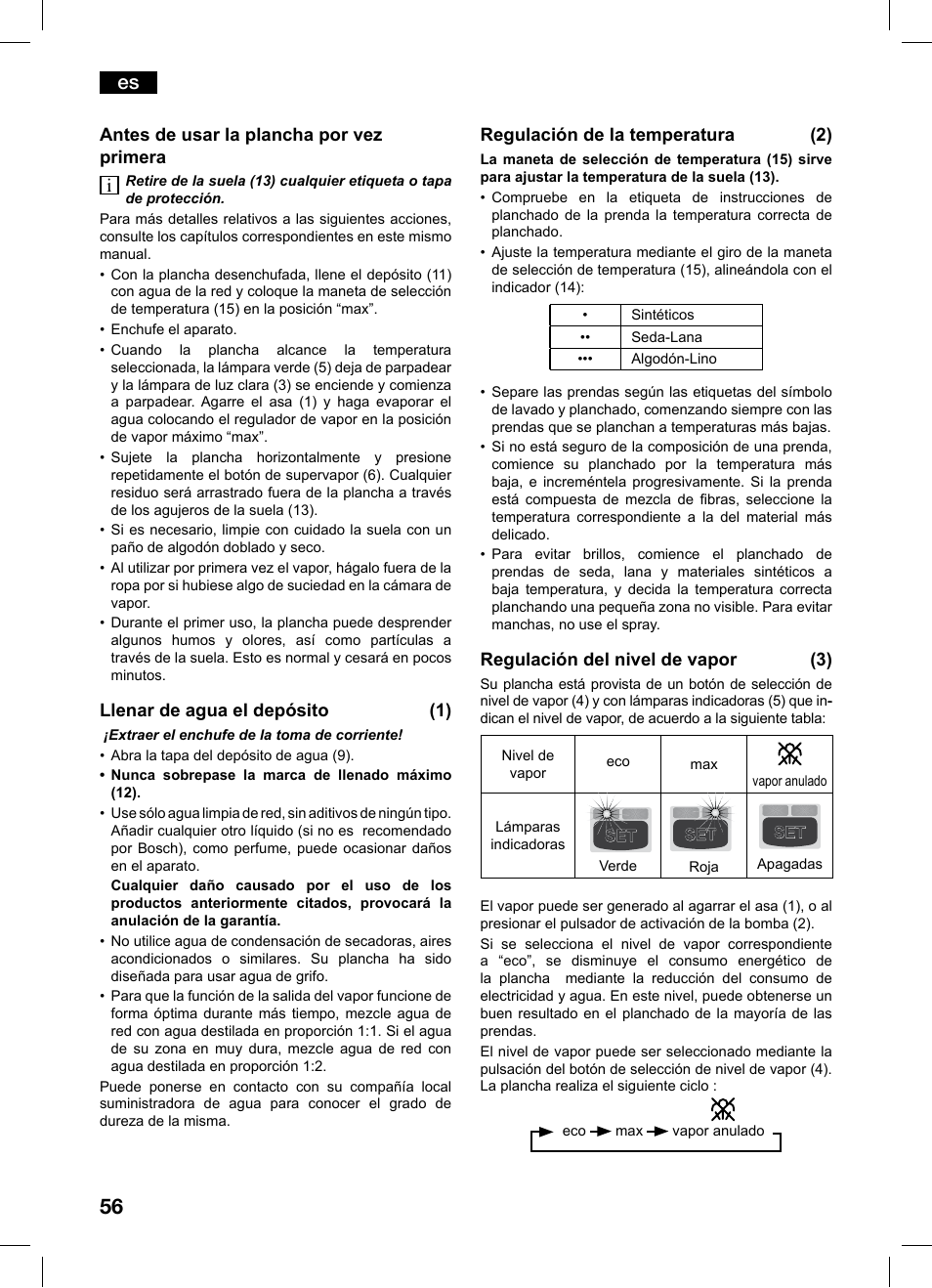 Bosch TDS1216 User Manual | Page 56 / 116