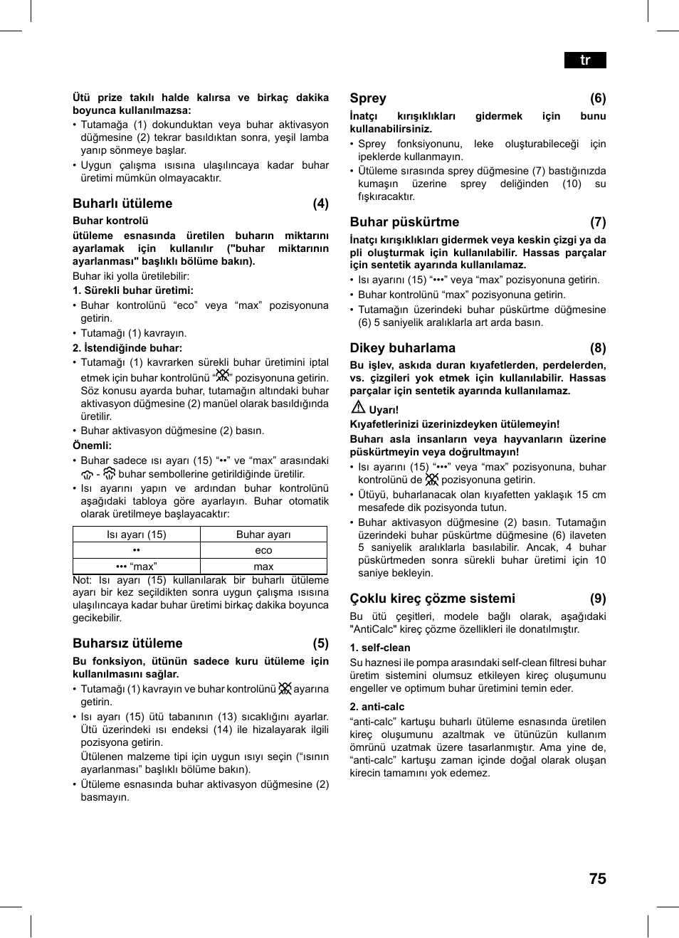 Bosch TDS1216 User Manual | Page 75 / 116