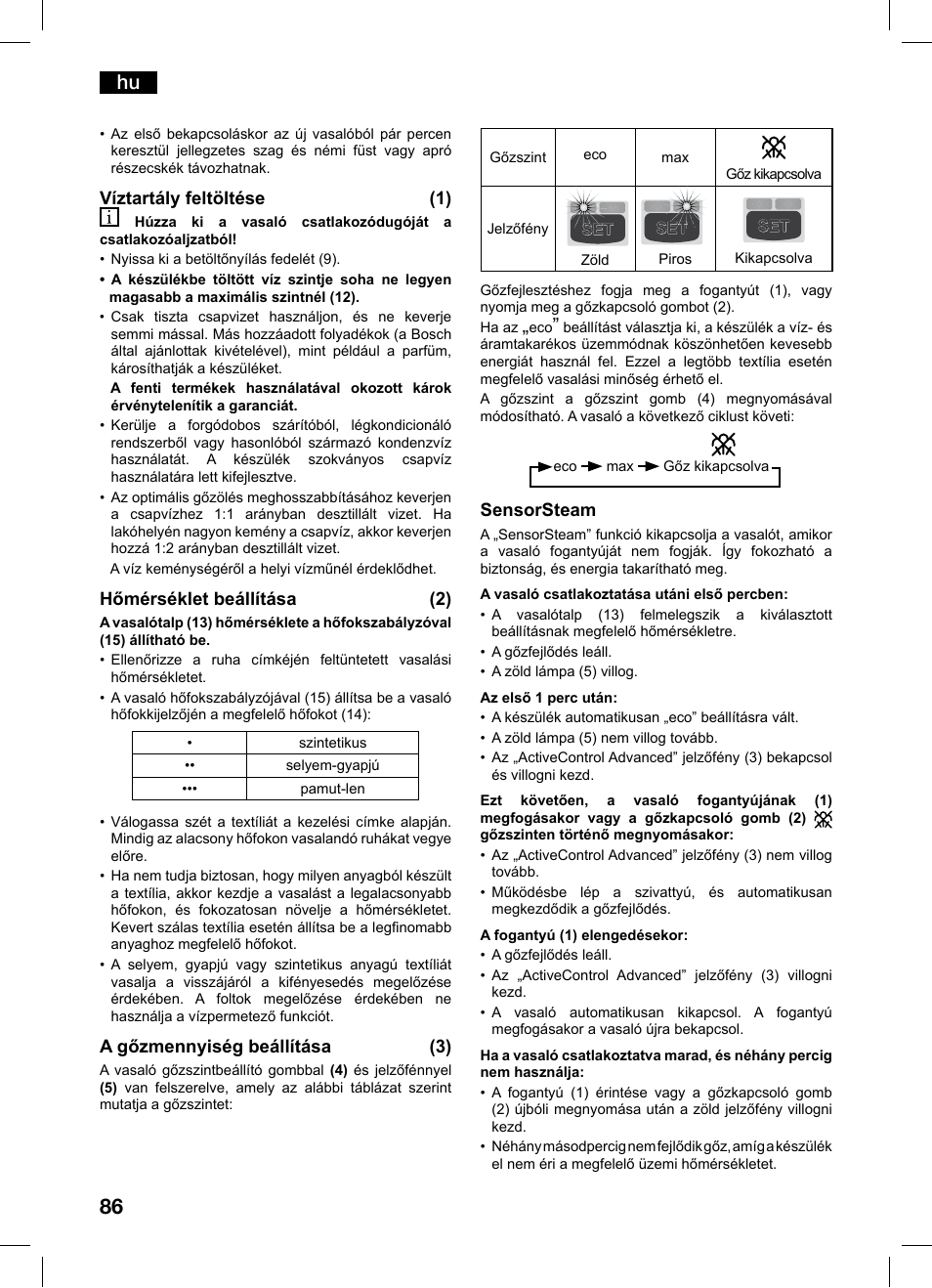 Bosch TDS1216 User Manual | Page 86 / 116