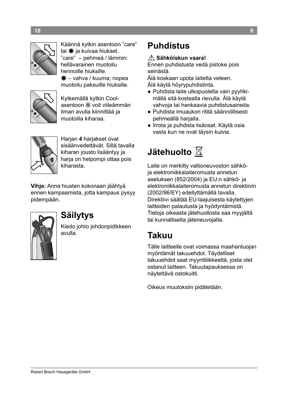 Bosch PHA2302 User Manual | Page 20 / 46