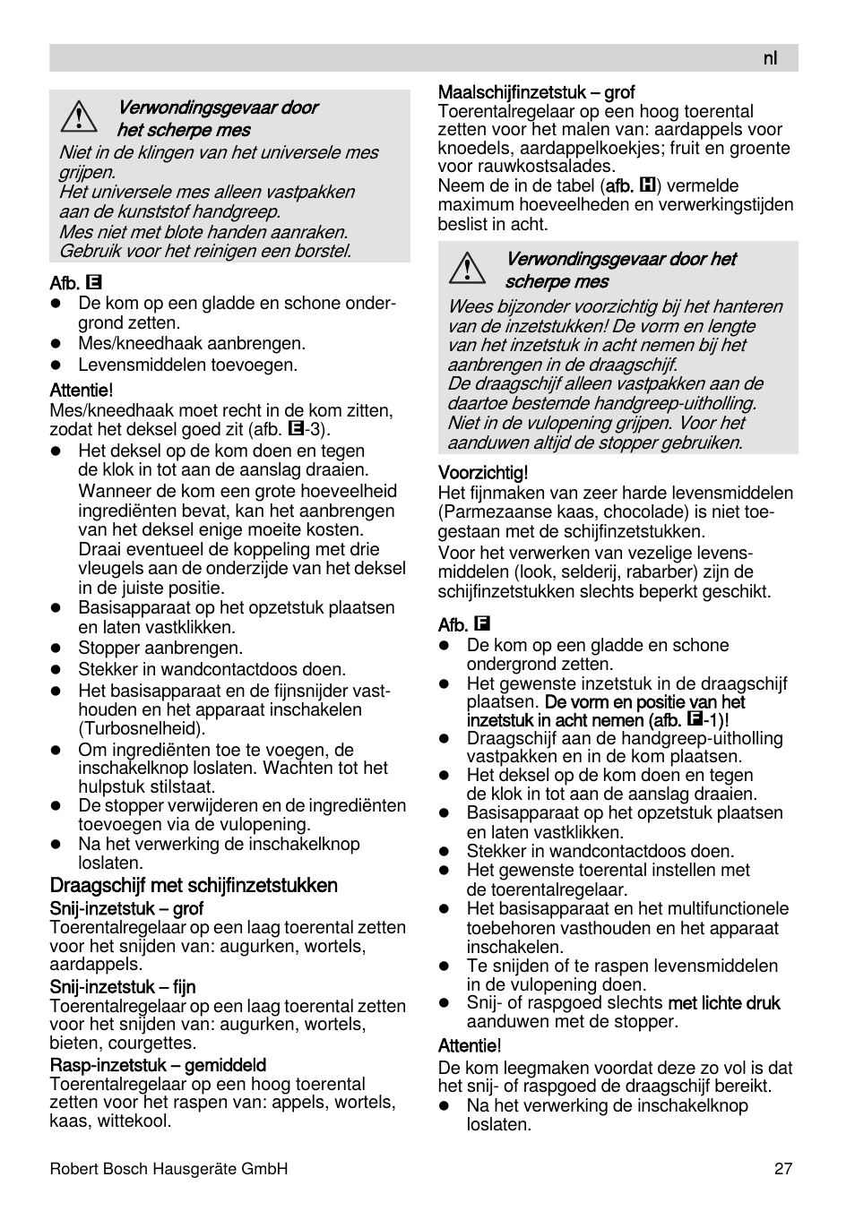 Bosch MSM88190 User Manual | Page 27 / 108