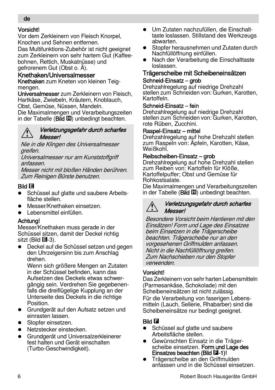 Bosch MSM88190 User Manual | Page 6 / 108