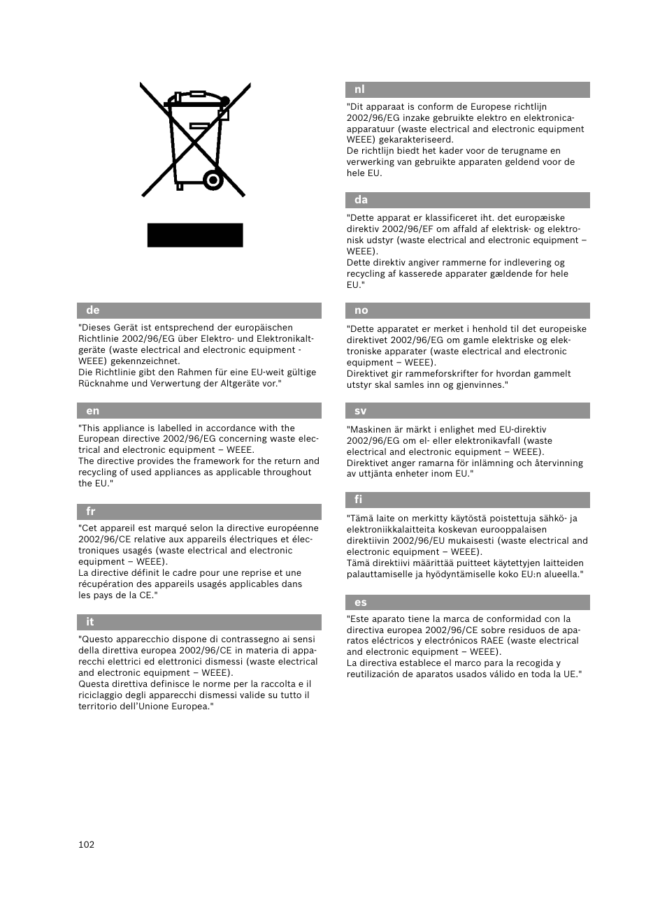 Bosch BSGL2MOV30 User Manual | Page 100 / 114