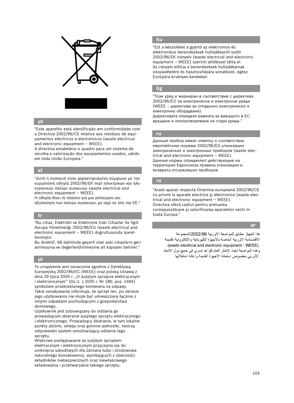 Bosch BSGL2MOV30 User Manual | Page 101 / 114