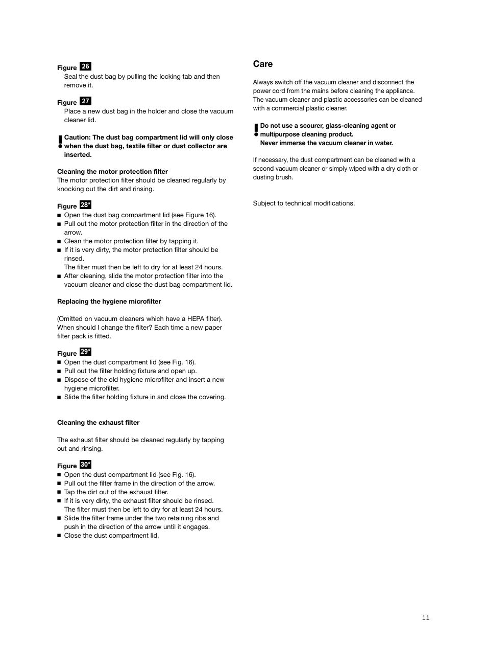 Care | Bosch BSGL2MOV30 User Manual | Page 12 / 114