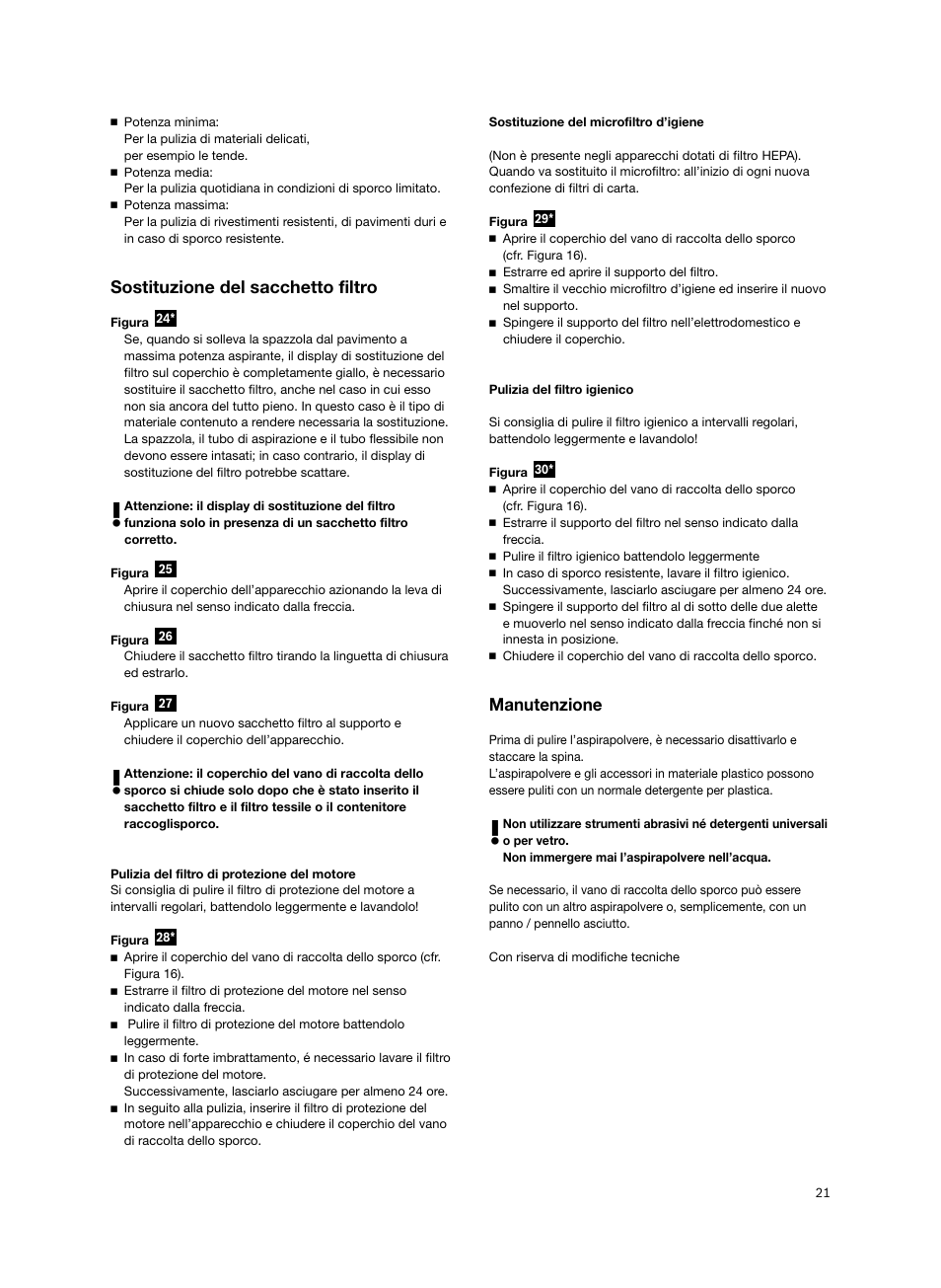 Sostituzione del sacchetto filtro, Manutenzione | Bosch BSGL2MOV30 User Manual | Page 22 / 114