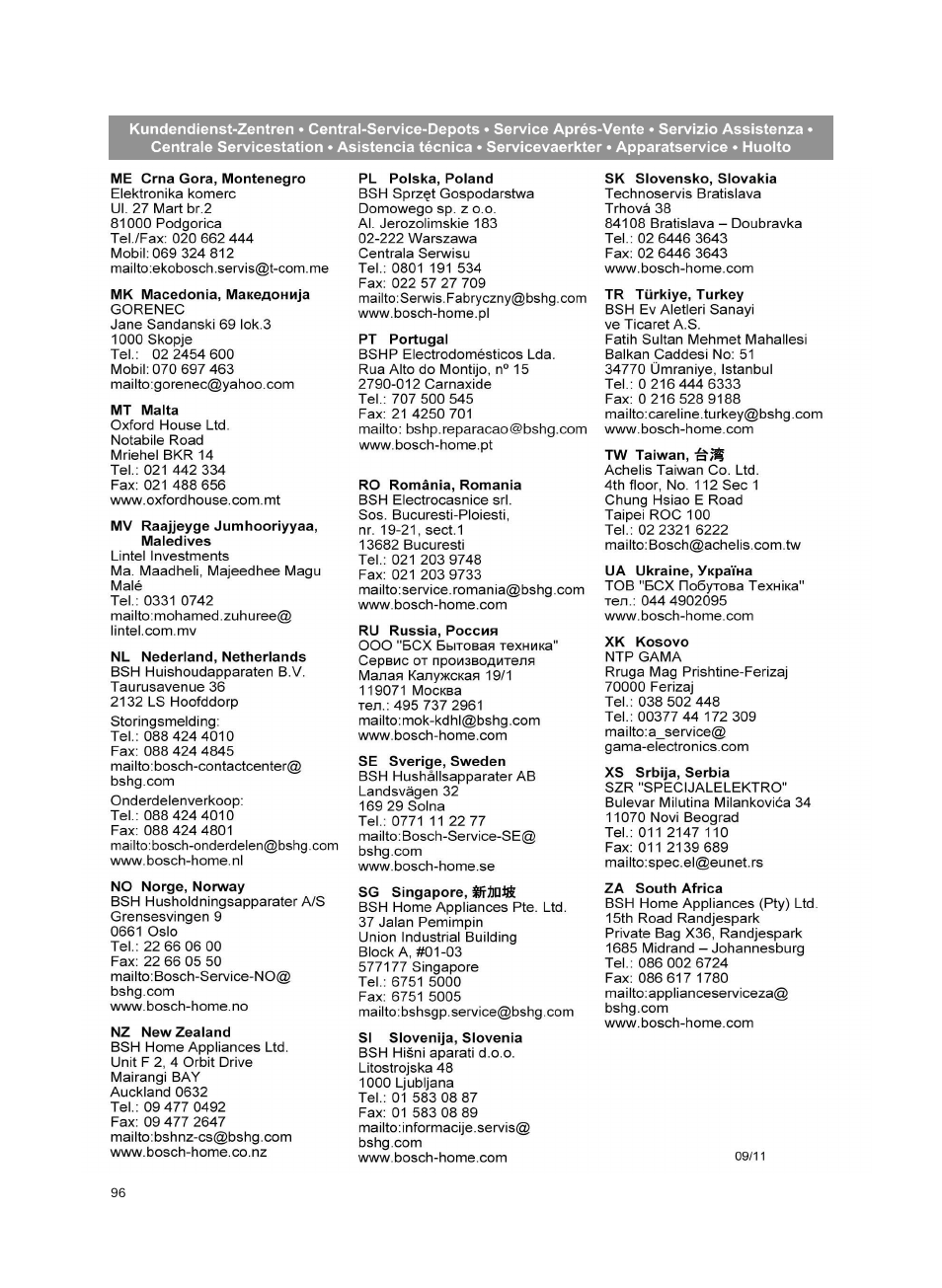 Bosch BSGL2MOV30 User Manual | Page 96 / 114