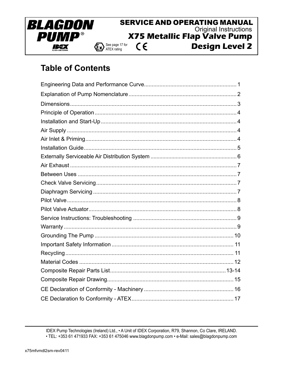 Blagdon Pump X75 Metallic Flap Valve User Manual | 19 pages