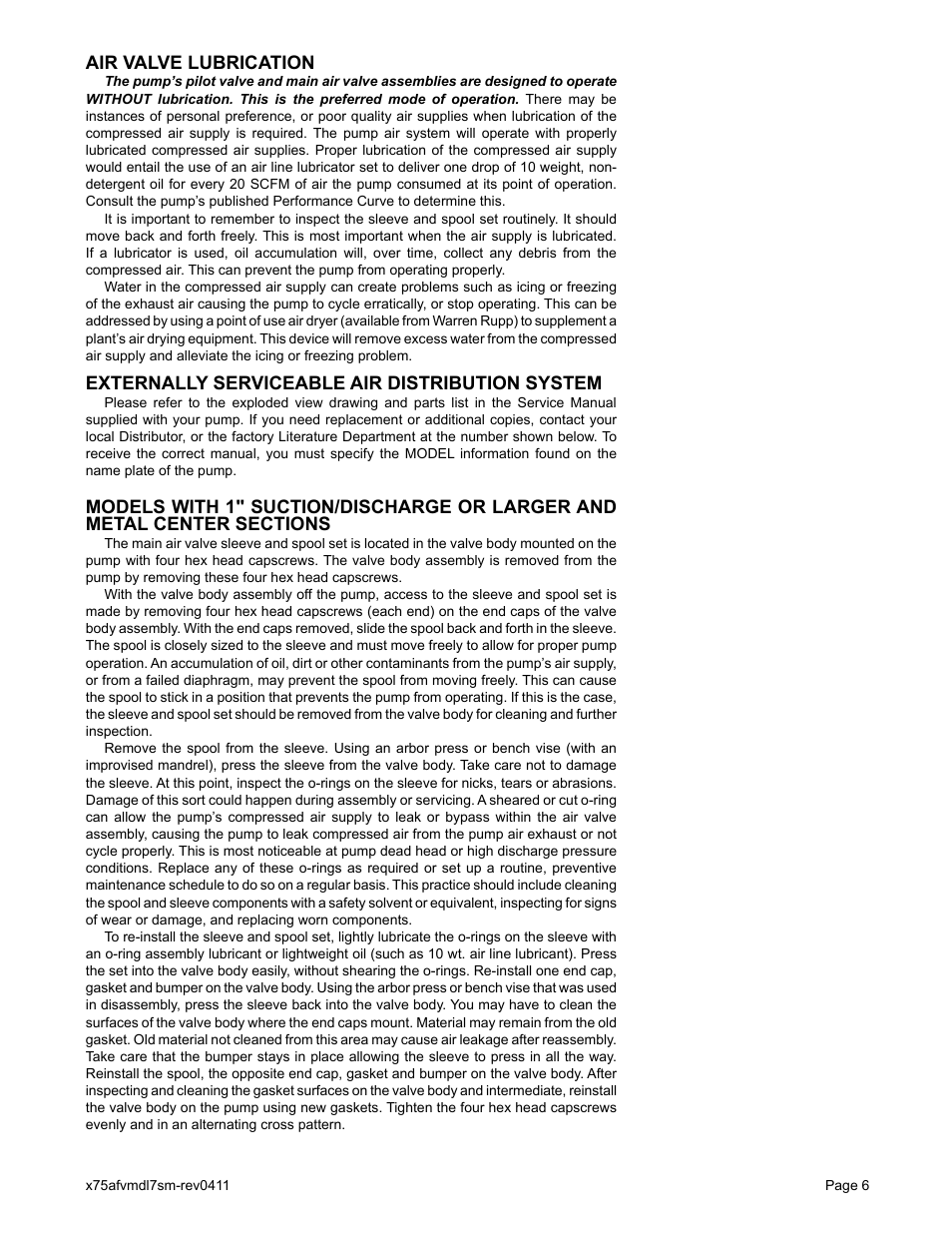Air valve lubrication, Externally serviceable air distribution system | Blagdon Pump X75 Aluminium User Manual | Page 8 / 19