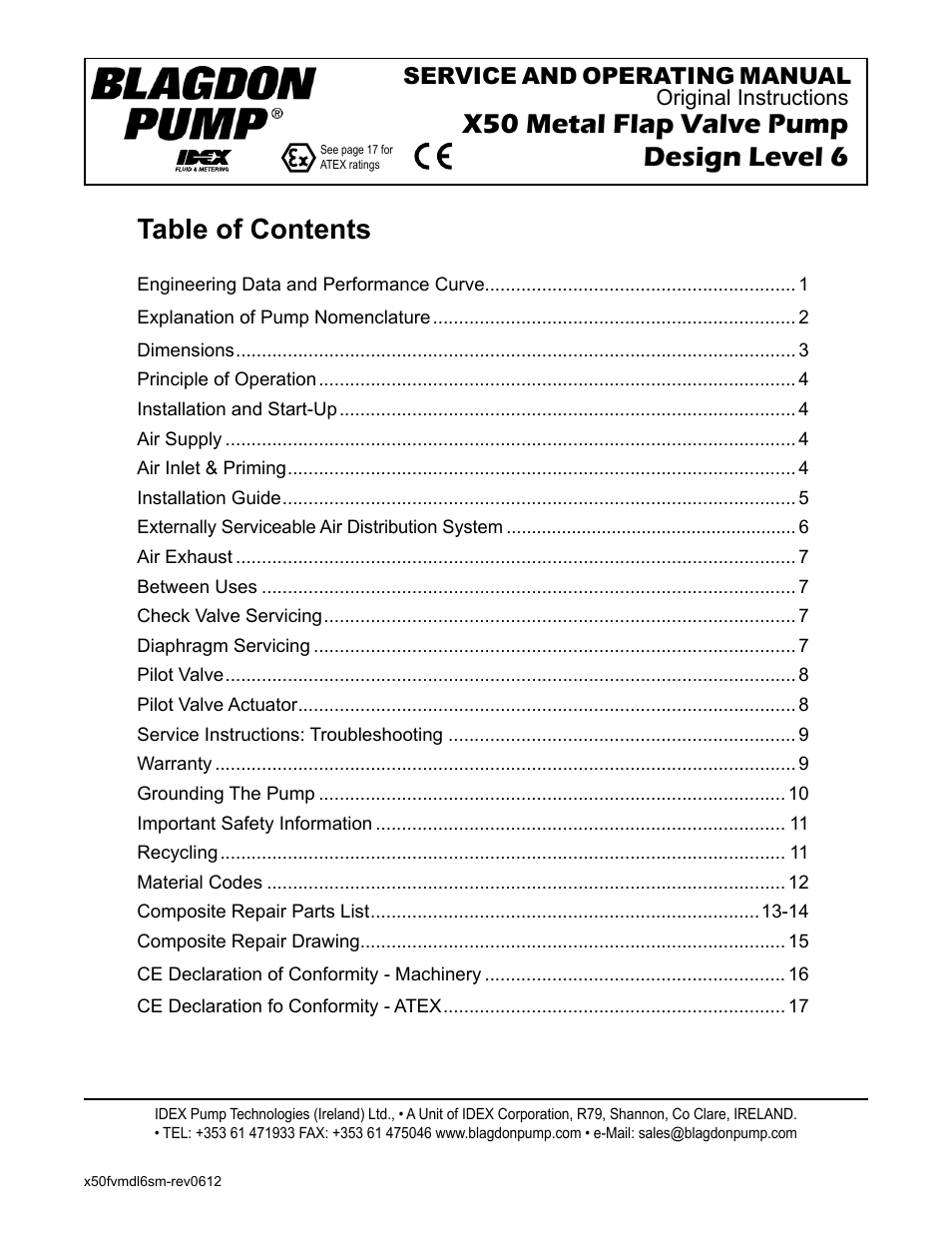 Blagdon Pump X50 Metallic Flap Valve User Manual | 19 pages