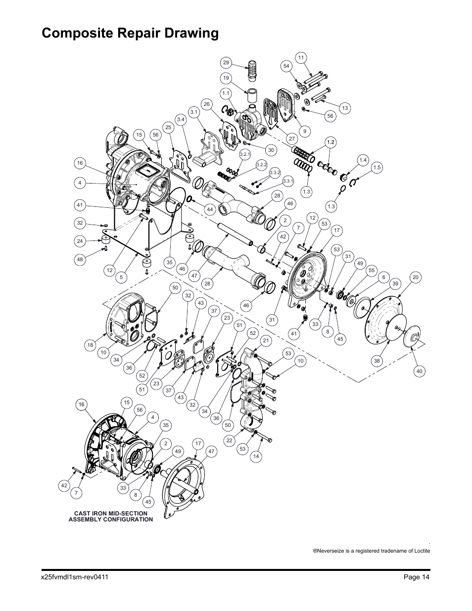 Composite repair drawing | Blagdon Pump X25 Metallic User Manual | Page 16 / 18