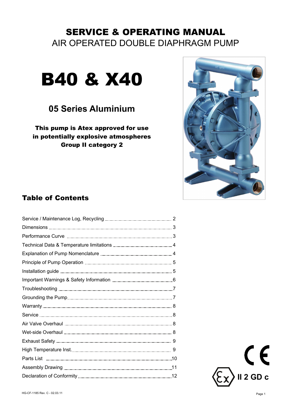 Blagdon Pump X40 Aluminium User Manual | 12 pages