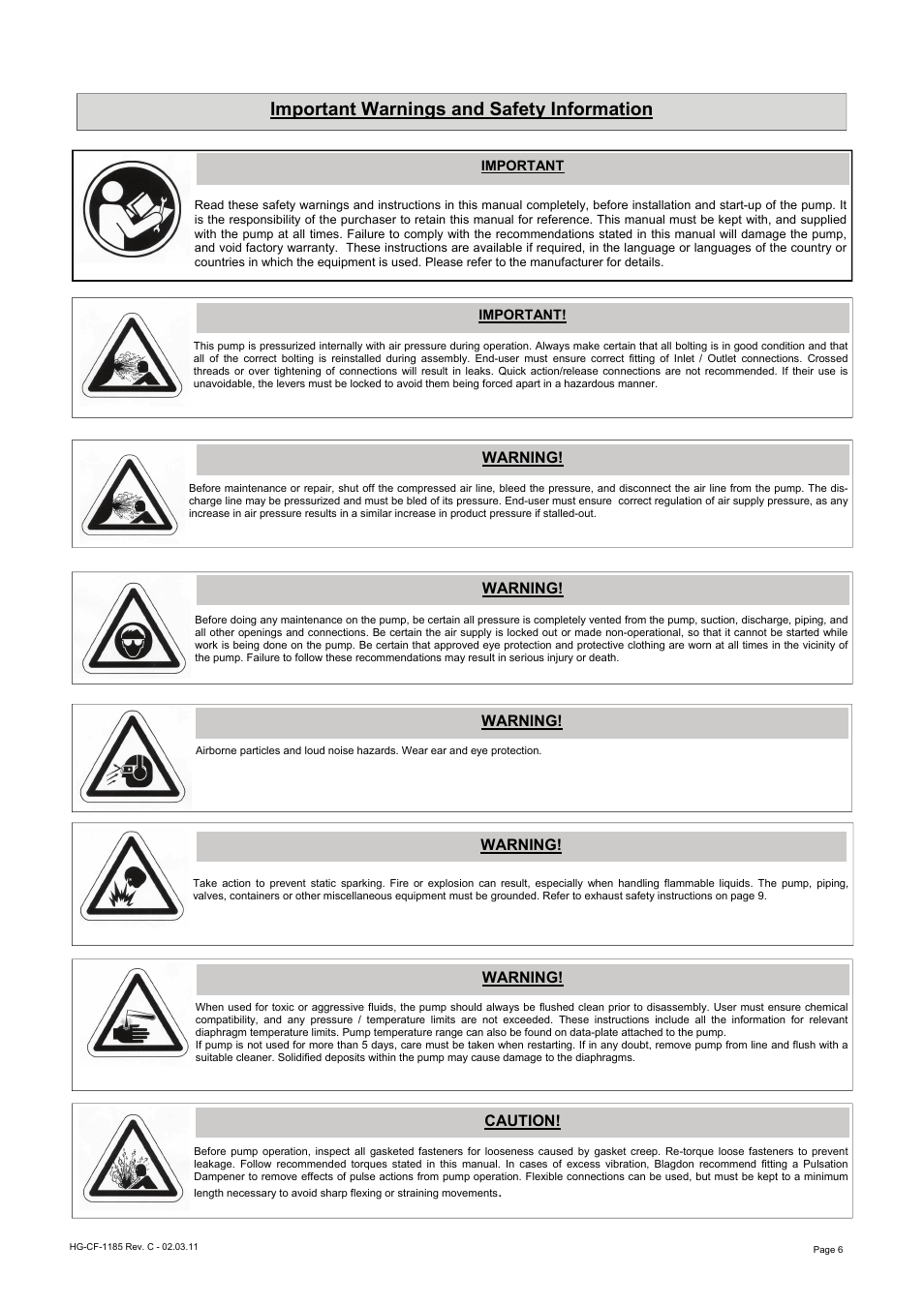 Important warnings and safety information | Blagdon Pump X40 Aluminium User Manual | Page 6 / 12