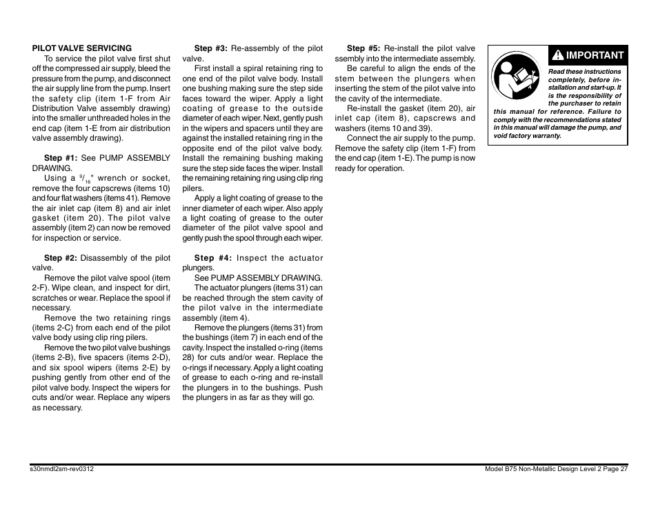 Blagdon Pump B75 Non-Metallic User Manual | Page 27 / 36
