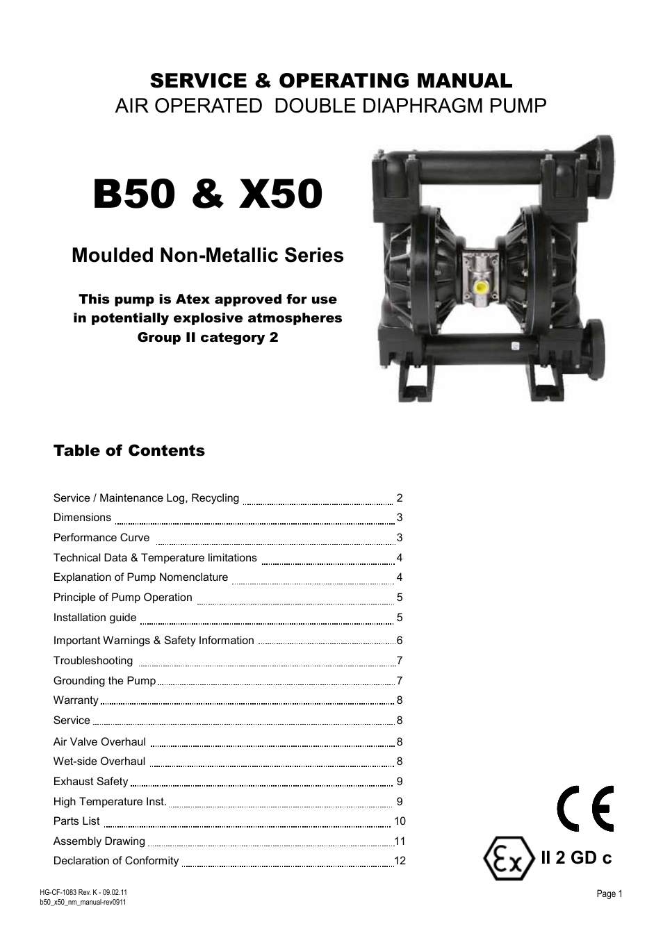 Blagdon Pump X50 Non-Metallic User Manual | 12 pages