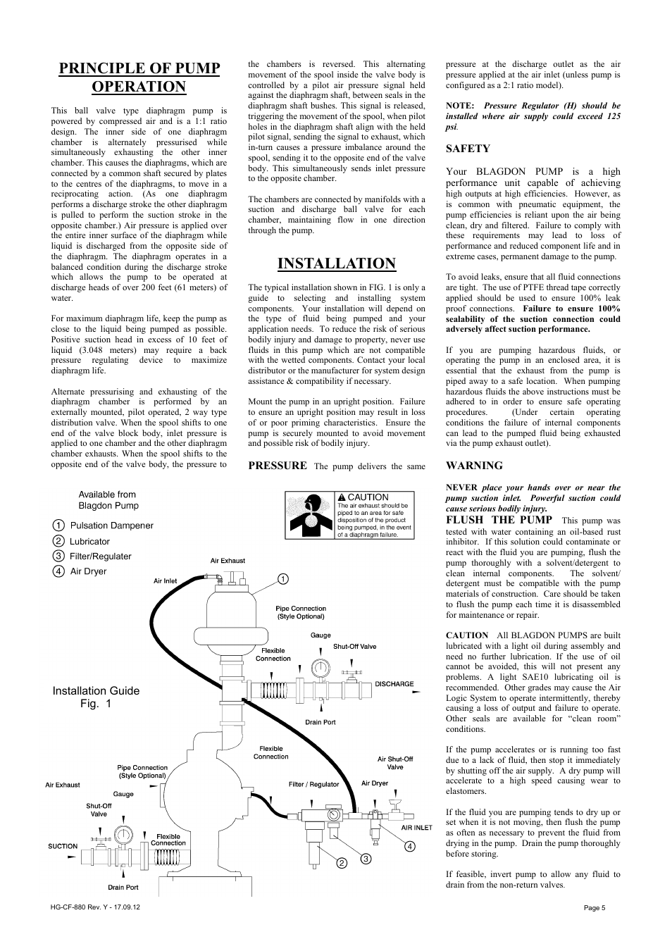 Principle of pump operation, Installation | Blagdon Pump B06 Non-Metallic User Manual | Page 5 / 10