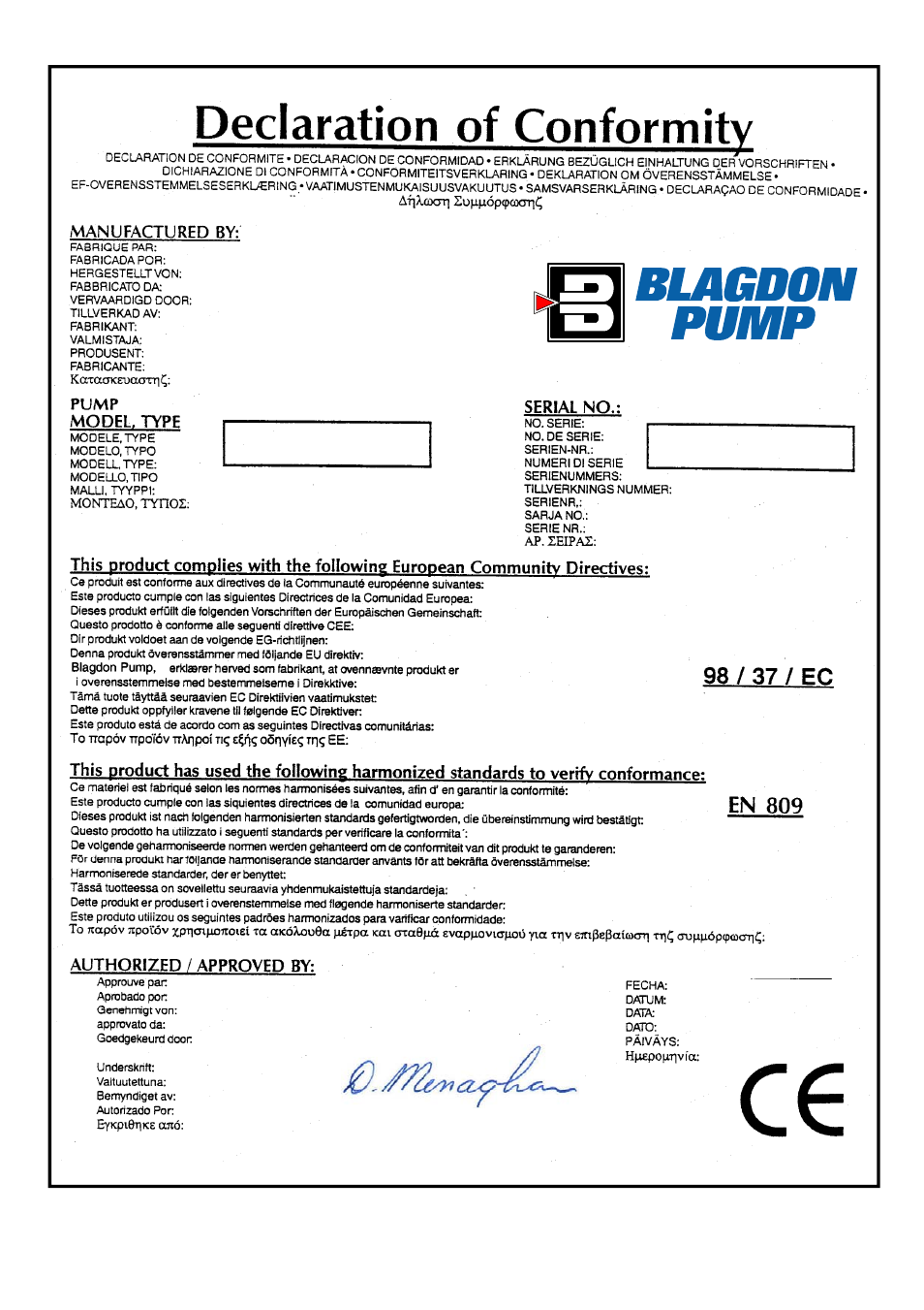 Blagdon Pump X25 PTFE Non-Metallic User Manual | Page 16 / 16