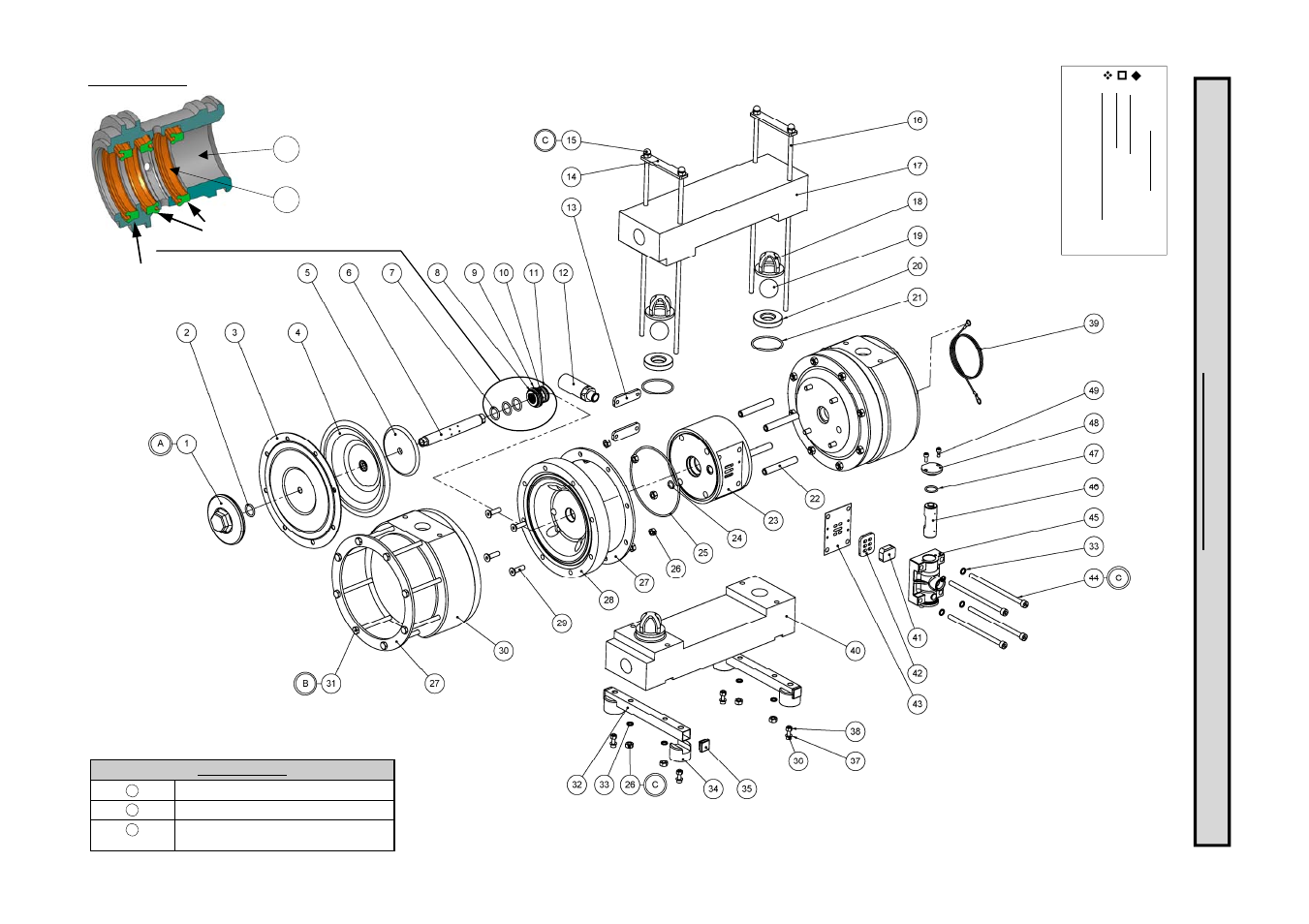 Exploded assembl y | Blagdon Pump X25 PTFE Non-Metallic User Manual | Page 9 / 16