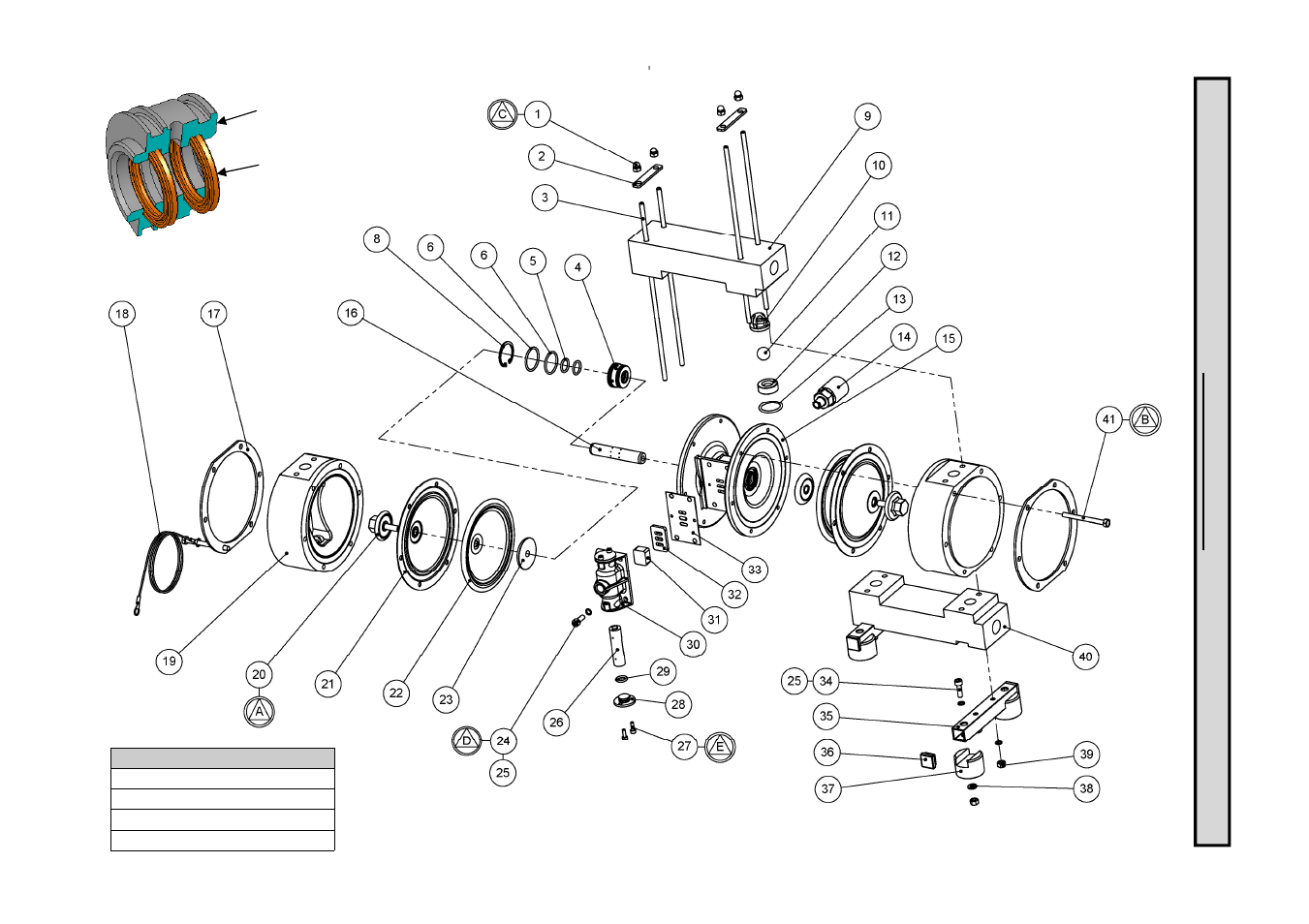 Exploded assembl y | Blagdon Pump X15 PTFE Non-Metallic User Manual | Page 9 / 16