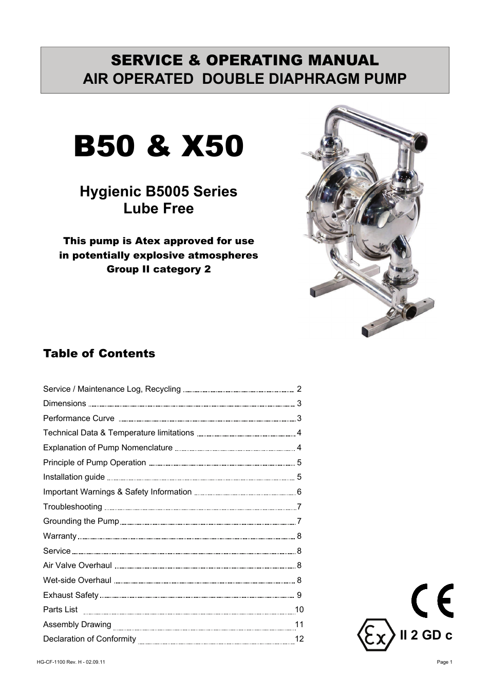 Blagdon Pump X50 Hygienic User Manual | 12 pages