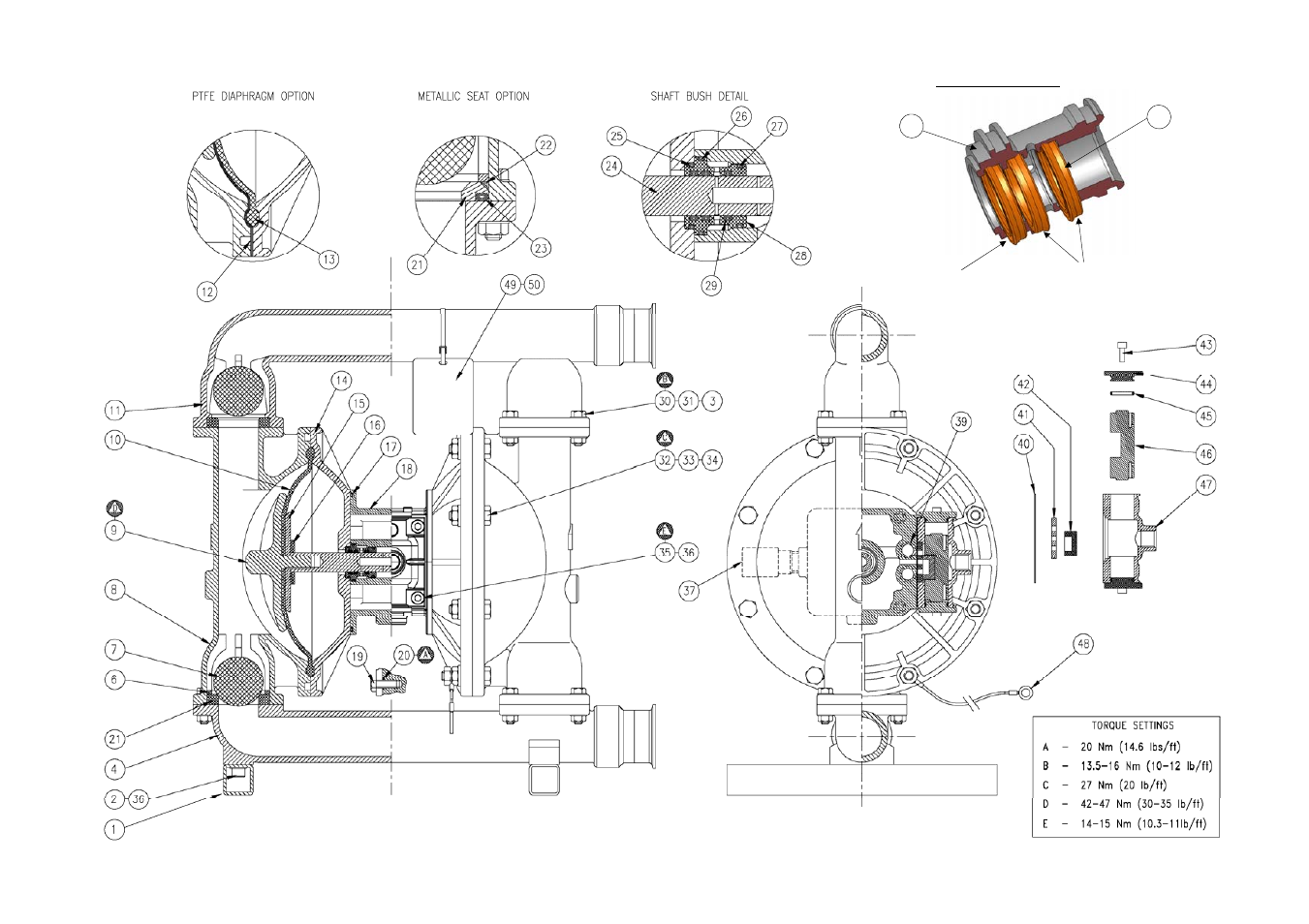 Lip seal positions | Blagdon Pump X40 FDA User Manual | Page 11 / 12