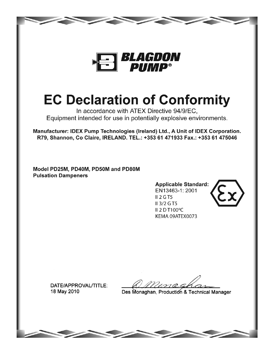 Blagdon Pump Pulsation Dampeners User Manual | Page 15 / 15