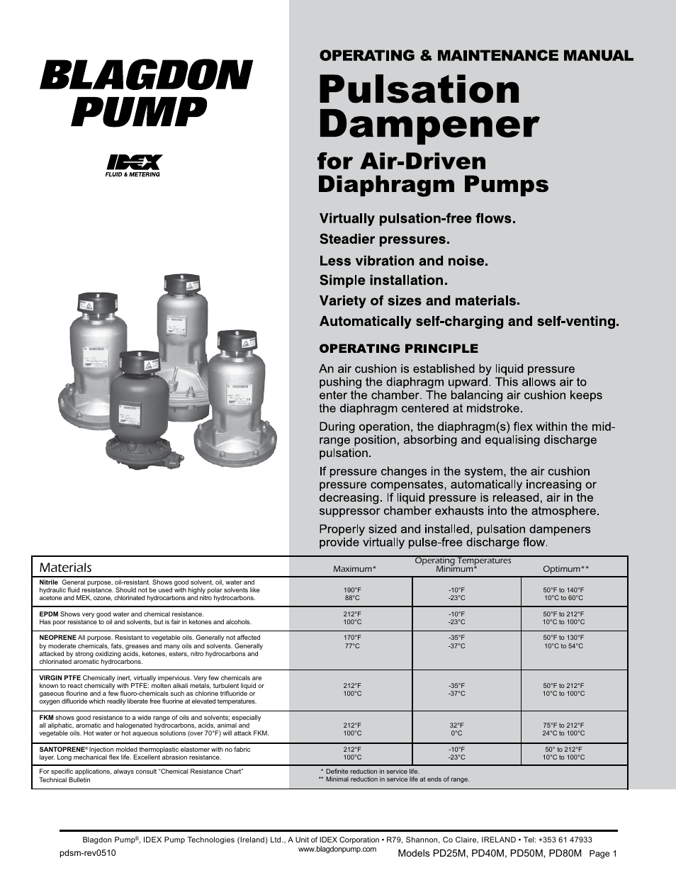 Materials | Blagdon Pump Pulsation Dampeners User Manual | Page 3 / 15