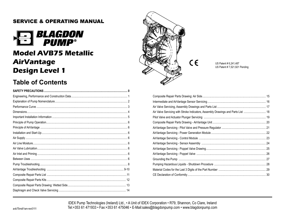 Blagdon Pump AVB75 Metallic User Manual | 32 pages