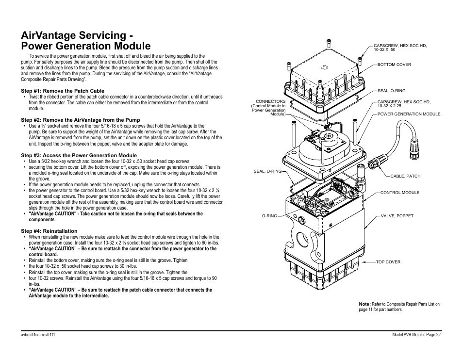 Airvantage servicing - power generation module | Blagdon Pump AVB75 Metallic User Manual | Page 24 / 32