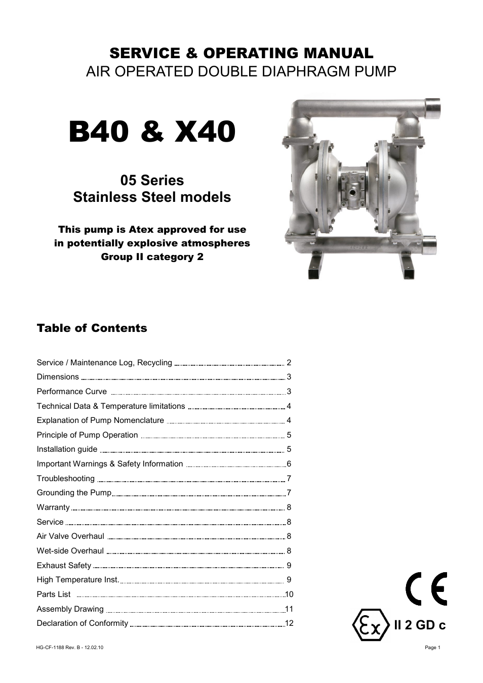 Blagdon Pump X40 Stainless Steel User Manual | 12 pages