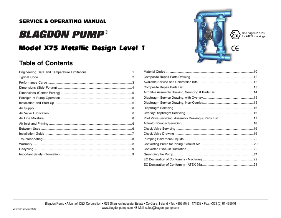 Blagdon Pump B75 Metallic User Manual | 25 pages